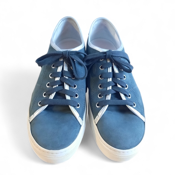 TOD'S Nubuck Blue Silver Sneaker Chunky Platform Leather 41 EU 11 US Womens - Picture 4 of 10